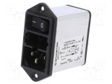 Conector alimentare AC SCHURTER soclu tată 2A 250V C14 ecranat