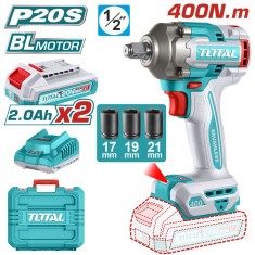 TOTAL - MASINA DE INSURUBAT CU IMPACT CU ACUMULATOR 20V-2.0AH LI-ION (INCLUDE 2 ACUMULATORI,1 INCARC PowerTool TopQuality