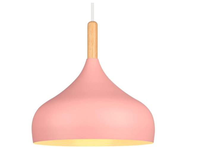 Plafoniera LED retro iDEGU, stil scandinav, E27, 24 cm, roz - RESIGILAT