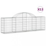 Cumpara ieftin Cosuri gabion arcuite 13 buc, 200x30x60/80 cm, fier galvanizat
