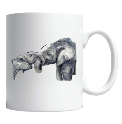 Cana alba personalizata &amp;quot;elephants&amp;quot;, INOVATIX&amp;reg;. 330ml foto