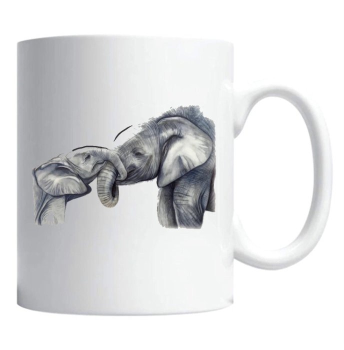 Cana alba personalizata &quot;elephants&quot;, INOVATIX&reg;. 330ml