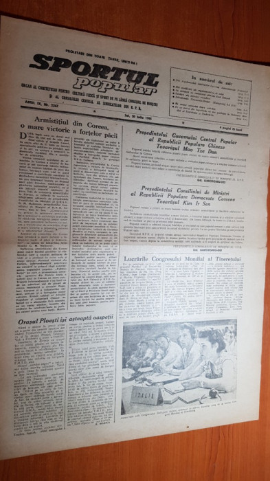 sportul popular 30 iulie 1953-orasul ploiesti isi asteapta oaspetii,volei,