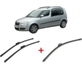 Cumpara ieftin Set 3 stergatoare SKODA ROOMSTER Praktik (5J) din 2007 - 2015, pentru parbriz si luneta fata si spate auto, Bosch Aerotwin, din cauciuc siliconat rezi