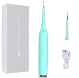 Cumpara ieftin Dispozitiv pentru Curatarea Dintilor, Aparat Indepartare Tartru si Placa Bacteriana Ultrasonic, Portabil, cu 3 Moduri de Lucru, IPX6, 200mAh, Albastru