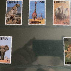 liberia - serie timbre animale fauna nestampilata MNH