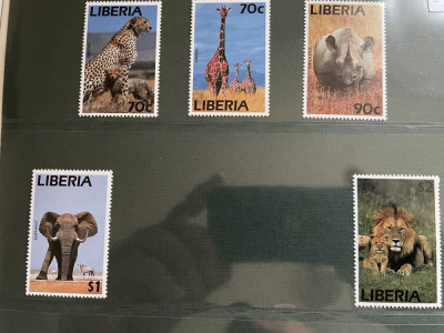 liberia - serie timbre animale fauna nestampilata MNH foto