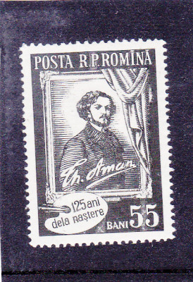 ROMANIA 1956 - 125 DE ANI DE LA NASTEREA LUI TH.AMAN, MNH - LP 417 foto