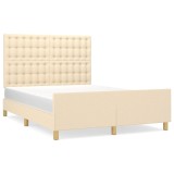 Cumpara ieftin Cadru de pat fara saltea, crem, 140x200 cm, textil