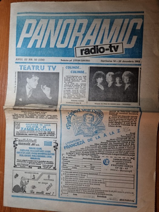 panoramic radio-tv 14 - 20 decembrie 1992