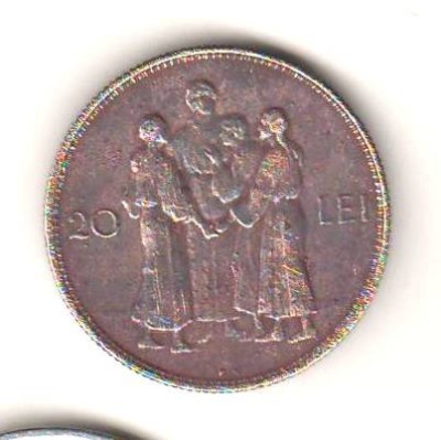 SV * Romania 20 LEI 1930 KN * HORA * REGENTA * MIHAI I * MAI RARA ! foto