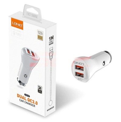 Incarcator auto Dual USB 36W Quick Charge LDNIO C511Q foto