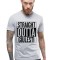 Tricou barbati gri cu text negru - Straight Outta Giulesti - 2XL