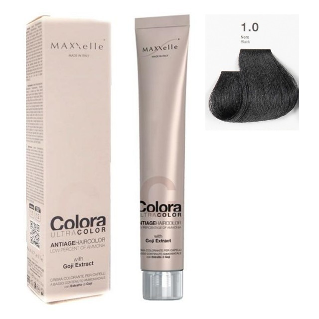 Negru 1.0 Vopsea Colora MaXXelle cu extract de goji 100 ml