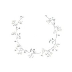Diademă nuntă, cu perle, plastic, 50 cm
