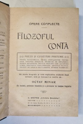 FILOZOFUL CONTA de OCTAV MINAR *PREZINTA SUBLINIERI foto