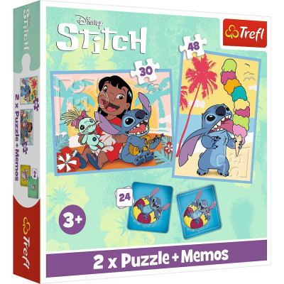 PUZZLE TREFL 2IN1 MEMO MOOMIN DISNEY STITCH LILO foto