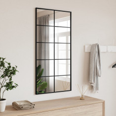 Oglinda de perete, negru, 50x100 cm, dreptunghiulara, fier GartenMobel Dekor