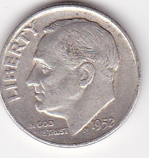 SUA USA 1 DIME 10 Centi 1952 foto