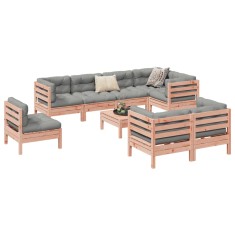 vidaXL Set canapele grădină cu perne, 9 piese, lemn masiv brad douglas 3299517
