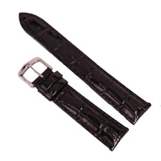 Curea Ceas Din Piele Neagra Imprimeu Crocodil 16mm - 24mm