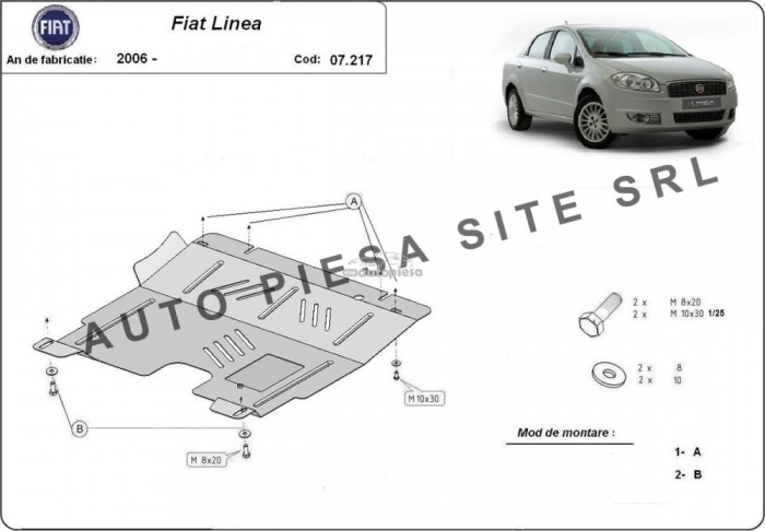 Scut metalic motor Fiat Linea fabricat incepand cu 2006 APS-07,217