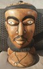 Statueta sculptura in lemn abanos masiv 10 kg, cap de barbat, 50 cm inaltime