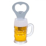 Deschizător Sticle Magnetic, Formă Halba de Bere, 10 cm, Metal, Plastic, Oem