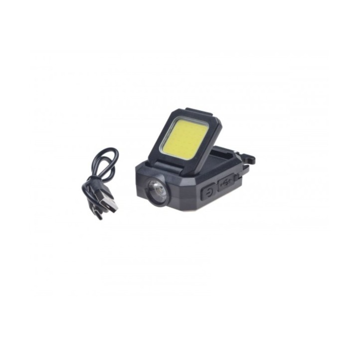 Lanterna breloc cu LED reincarcabila USB mica cu carabina