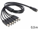 Cablu DC Splitter 5.5mm x 2.1 mm 1 x mama &gt; 6 x tata, Delock 83289