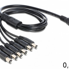 Cablu DC Splitter 5.5mm x 2.1 mm 1 x mama > 6 x tata, Delock 83289