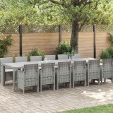 Set masă grădină 13 pcs Gri deschis Set pentru 12 persoane
