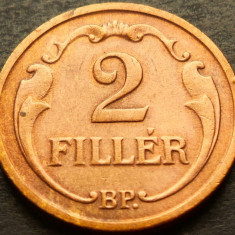 Moneda istorica 2 FILLER - UNGARIA, anul 1935 * cod 2991 B