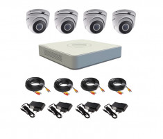 Kit complet 4 camere supraveghere interior antivandal TURBO HD Hikvision 720P 20m IR lentila 2.8mm 92 grade SafetyGuard Surveillance foto