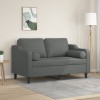 VidaXL Canapea cu 2 locuri cu pernuțe, gri &icirc;nchis, 120 cm, textil 3200838