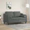 vidaXL Canapea cu 2 locuri cu pernuțe, gri &icirc;nchis, 120 cm, textil 3200838