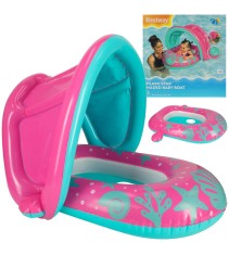 Colac Inot Bestway cu Parasolar pentru Bebelusi 1-2 ani, 18 kg, roz