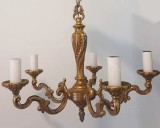 Superb candelabru antic din bronz masiv cu 5 brațe