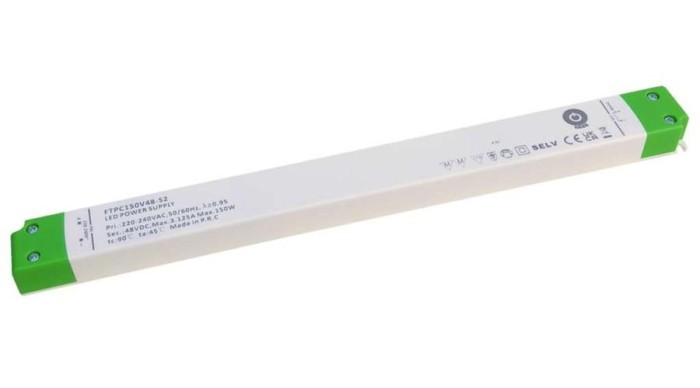 T&aacute;pegys&eacute;g POS FTPC150V48-S2, POS LED meghajt&oacute; 48V/3.17A CV, v&eacute;kony műanyag h&aacute;z