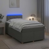 Cumpara ieftin Pat boxspring cu saltea Gri deschis 120 x 190 cm Tesatura