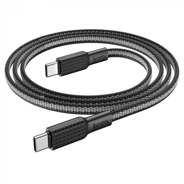 Cablu date Hoco (X69) - USB-C la USB Type C, PD 60W, 3A, 1m, Alb/Negru