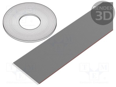 Cablu bandă 1,27mm litat Cu neecranat PVC gri 76m CONNFLY foto
