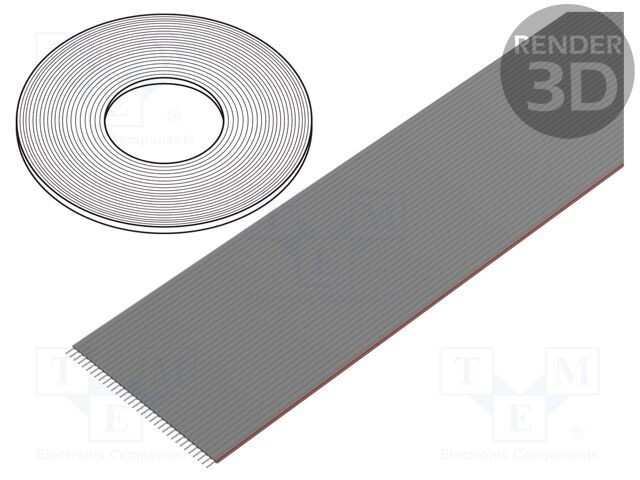 Cablu bandă 1,27mm litat Cu neecranat PVC gri 76m CONNFLY