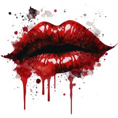 Sticker decorativ, Buze, Rosu, 62 cm, 1302STK-12