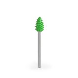 Raspel formă flacără verde diametru 3,2mm, tijă 2,4mm, Granulatie Saburr ASPRA - VERDE