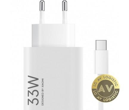 Incarcator Retea Cu Cablu USB-C Xiaomi 33W 3A 1 x USB-A Alb BHR9956EU