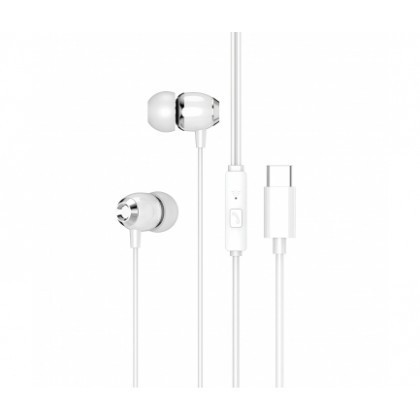 Casti Handsfree In-Ear XO-EP25, Cu microfon, USB Type-C, Alb, Blister