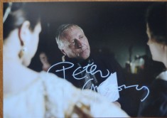 Autograf al regizorului britanic Peter Greenway pe fotografie mare, 1