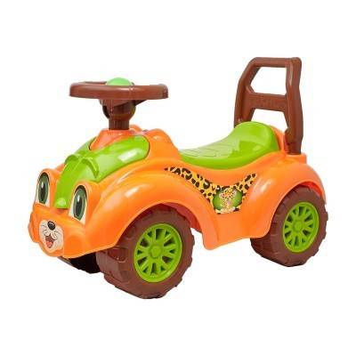Premergator ride-on TechnoK, masinuta vesela, cu claxon, tigru, portocaliu foto