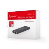 Rack Extern M.2 SATA SSD to USB 3.0, Aluminiu, black